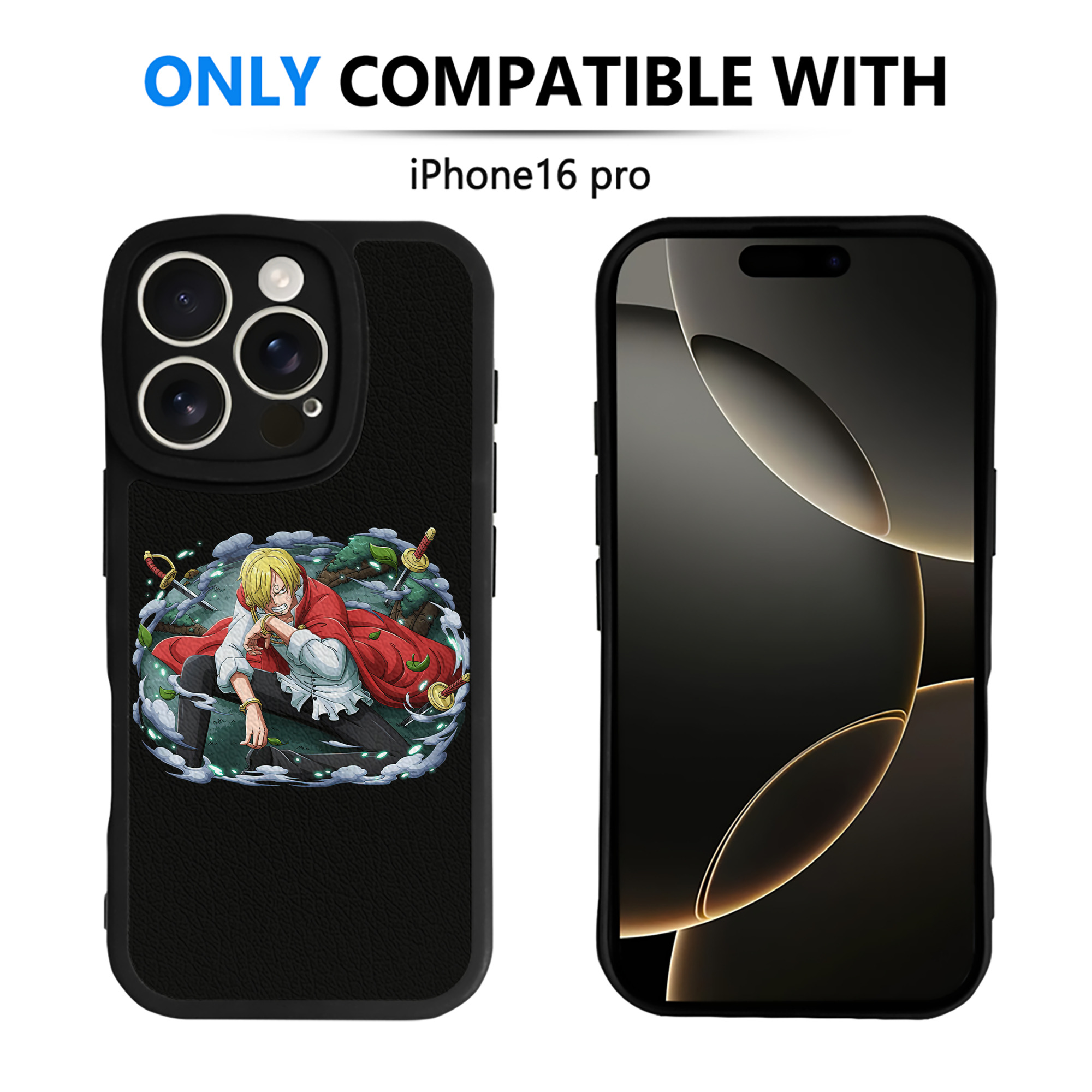 （画像用） ワンピース サンジ ONE PIECE Sanji 【iPhone 16シリーズ対応】シリコンスマホケース（レザー調） 材質：シリコン